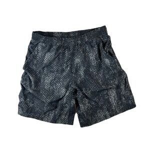 Lululemon Mens Multi Pace Breaker Short Grey Black Herringbone Lined 9" Size L